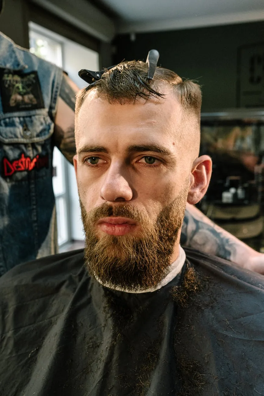 portrait of man at hairdresser